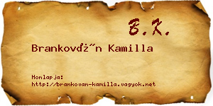 Brankován Kamilla névjegykártya